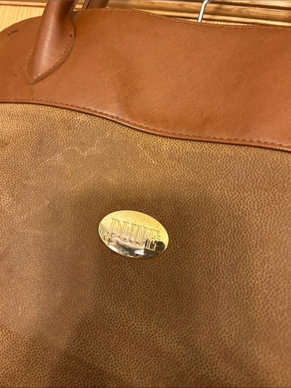 Brown Canvas & Leather Travel Tote - Unbranded